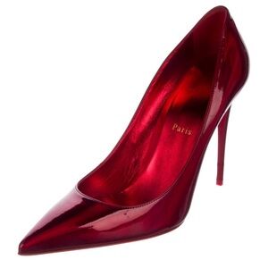 Christian Louboutin Kate Red Patent Mettalic Pointed-Toe Stiletto Pumps